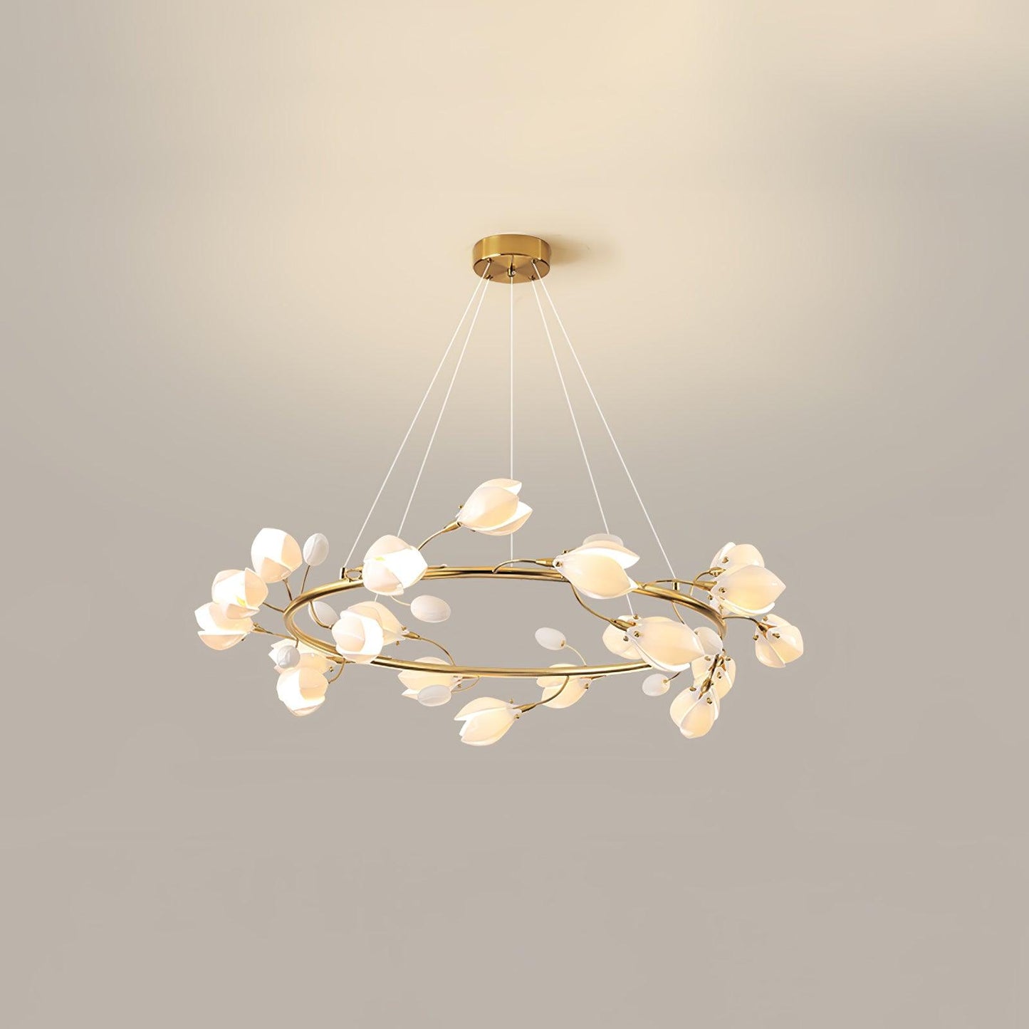 Porcelain Magnolia Gasolier Chandelier