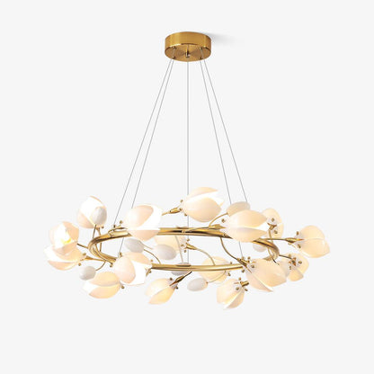 Porcelain Magnolia Gasolier Chandelier