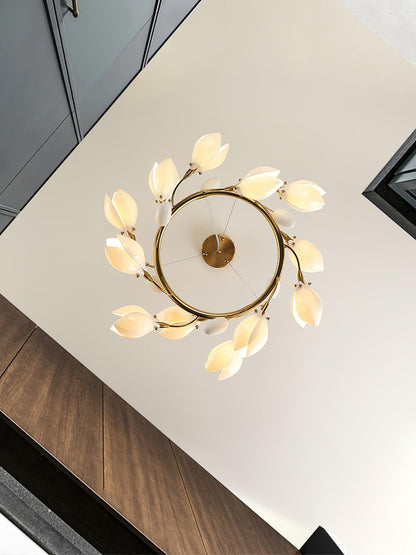 Porcelain Magnolia Gasolier Chandelier