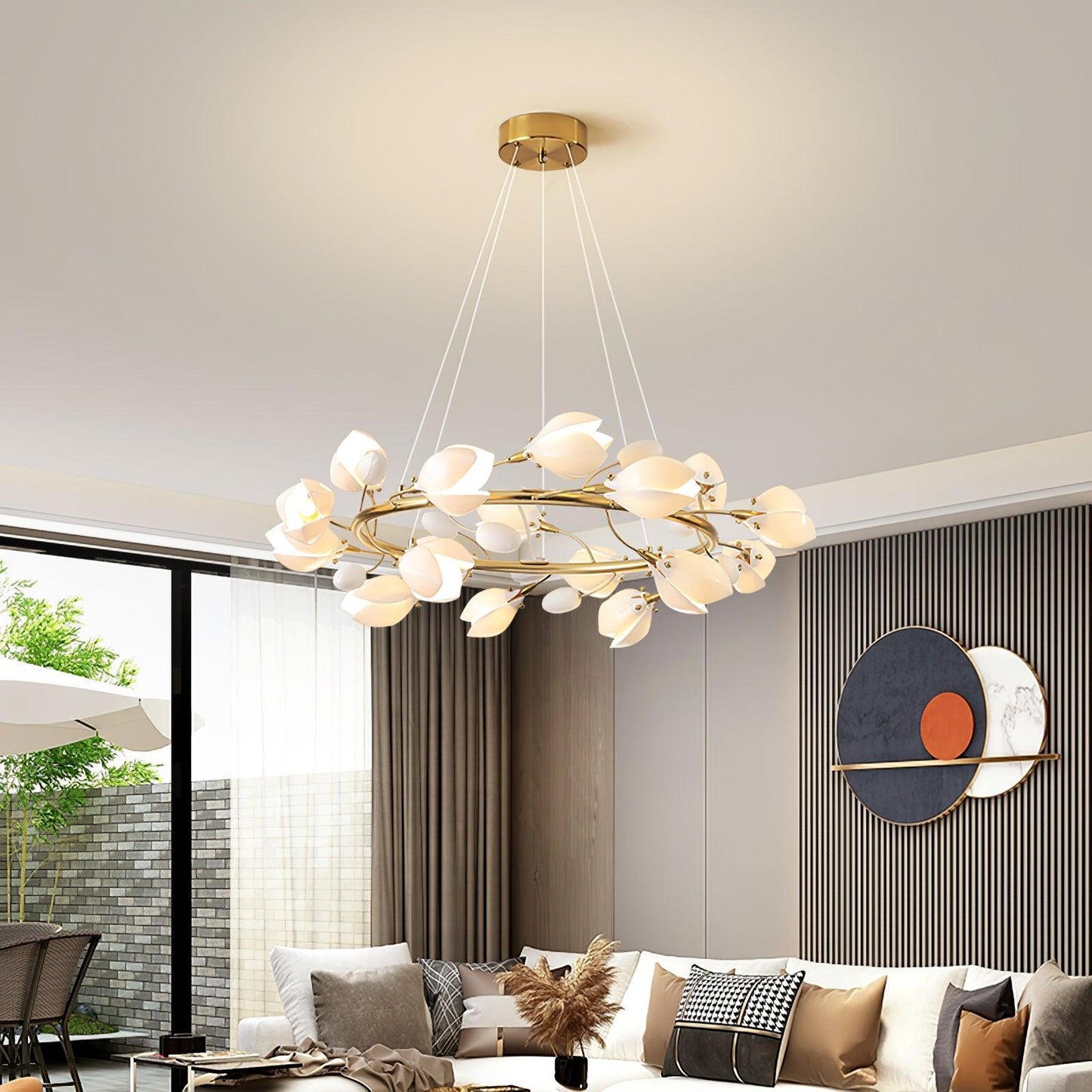 Porcelain Magnolia Gasolier Chandelier