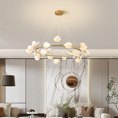 Porcelain Magnolia Gasolier Chandelier