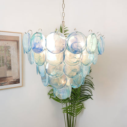 Blue Murano Disc Chandelier