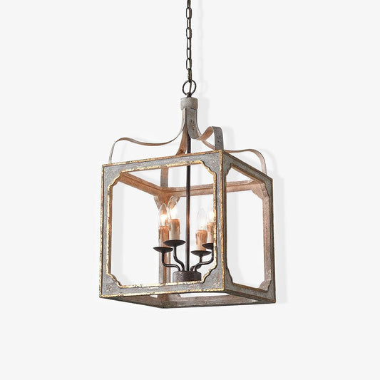 Boho Rustic Cube Chandelier