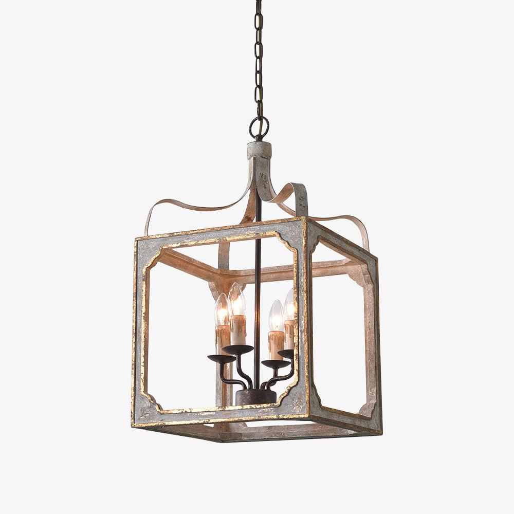 Boho Rustic Cube Chandelier