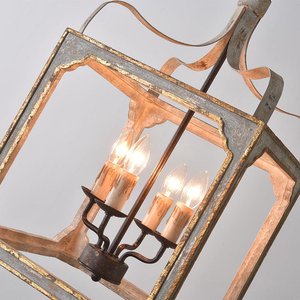 Boho Rustic Cube Chandelier