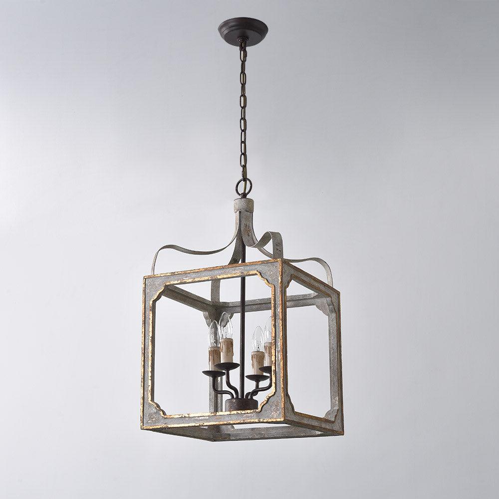 Boho Rustic Cube Chandelier