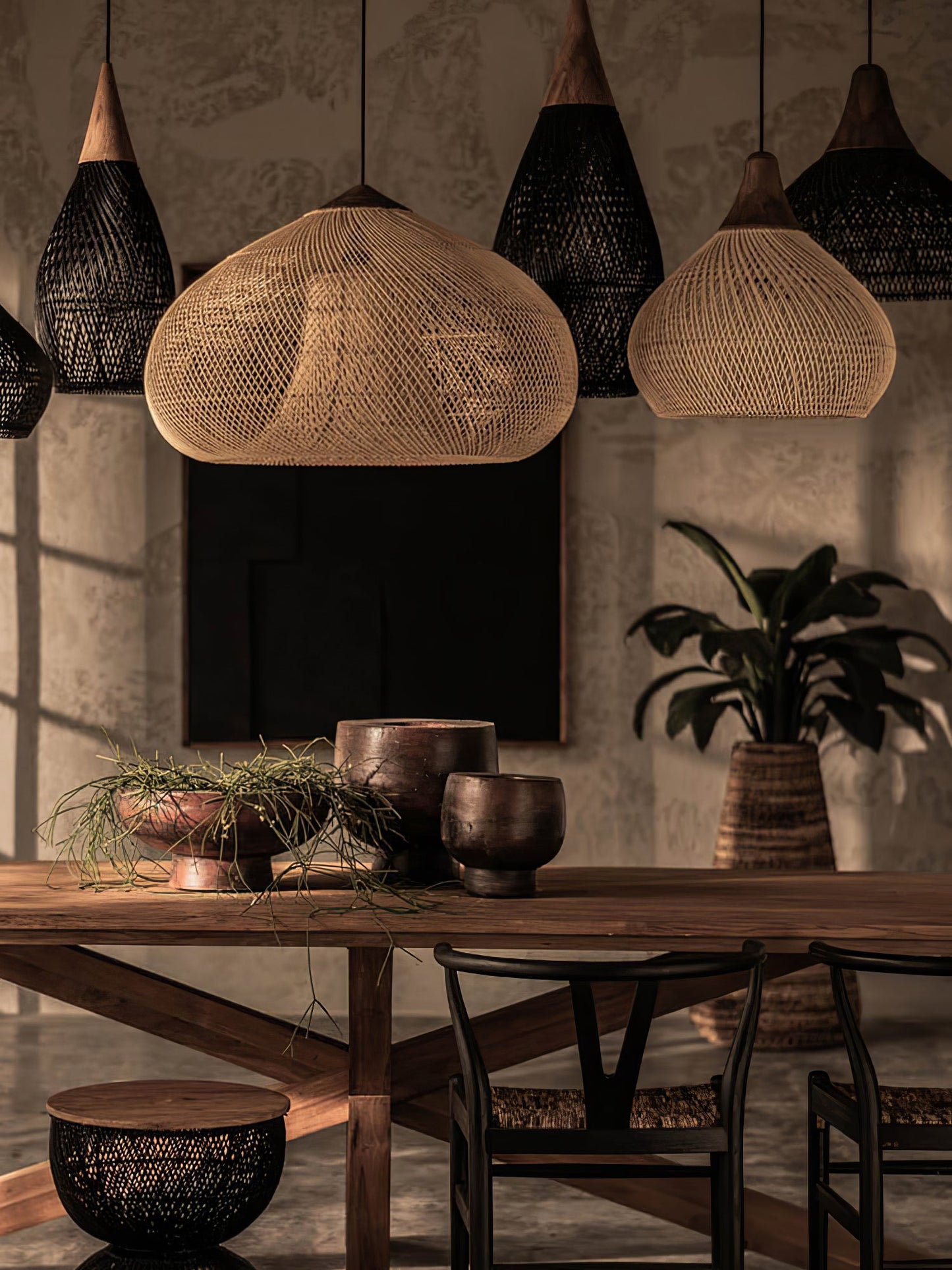 Braided Rattan Pendant Lamp