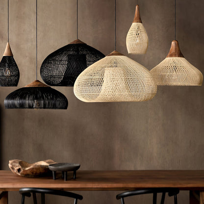 Braided Rattan Pendant Lamp