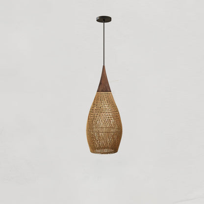 Braided Rattan Pendant Lamp