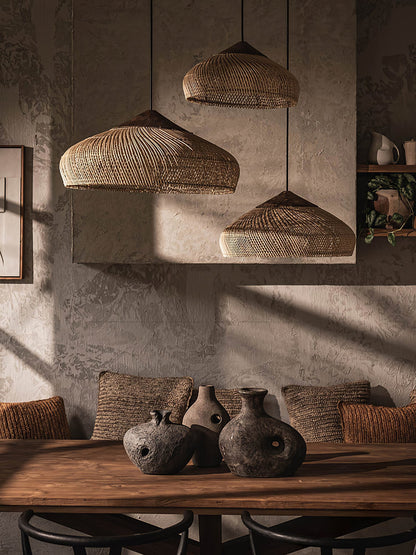 Braided Rattan Swag Pendant Lamp