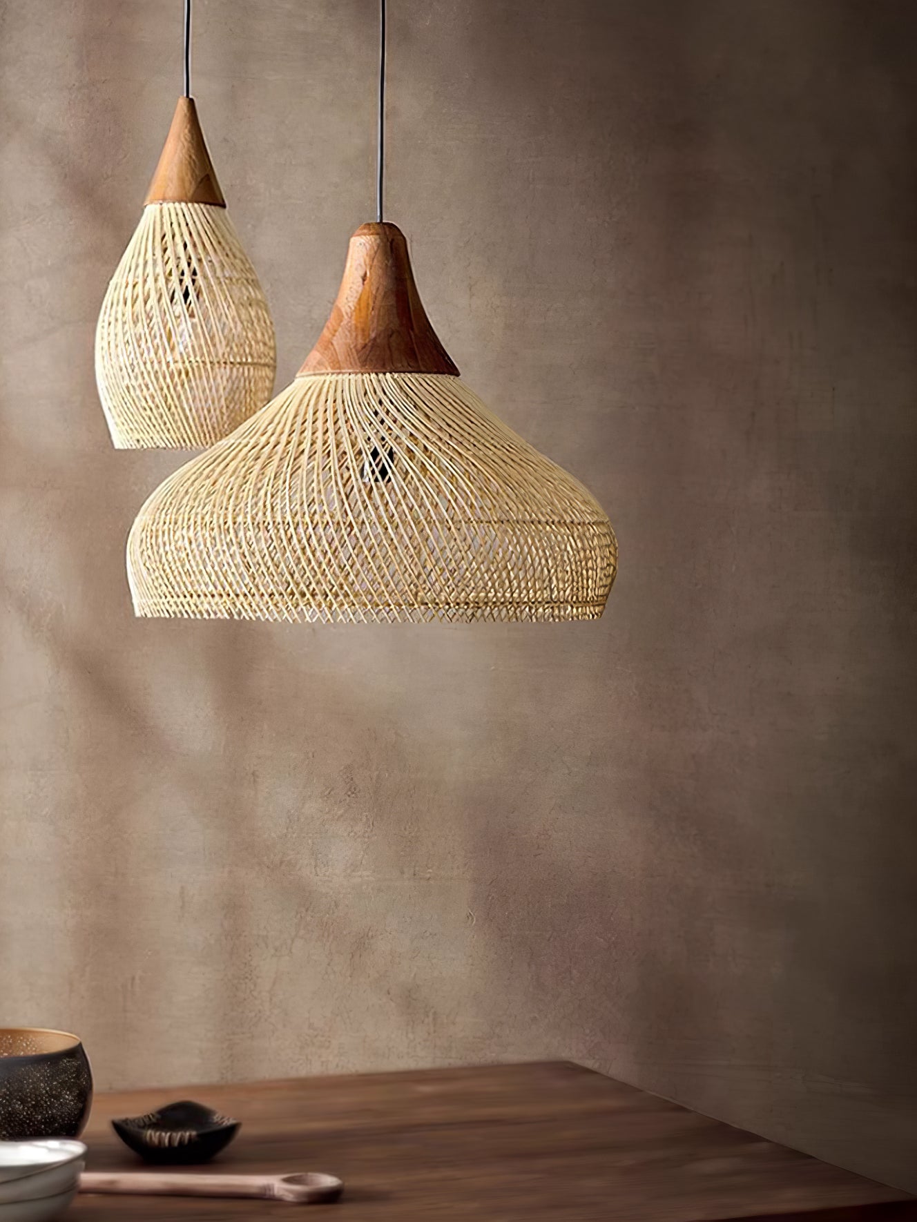 Braided Rattan Pendant Lamp