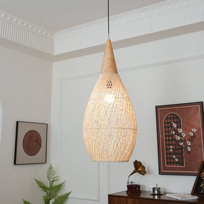 Braided Rattan Pendant Lamp