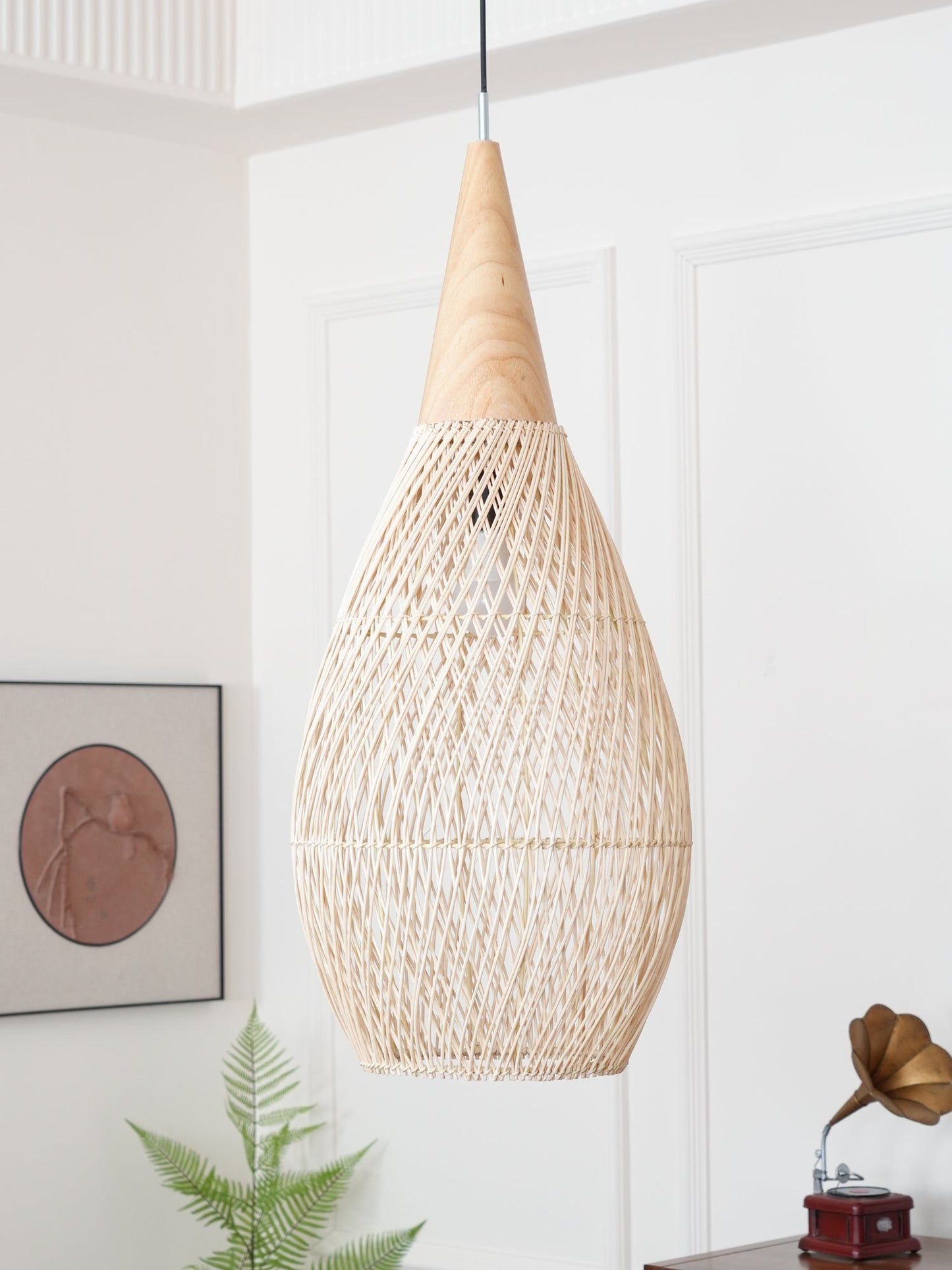 Braided Rattan Pendant Lamp