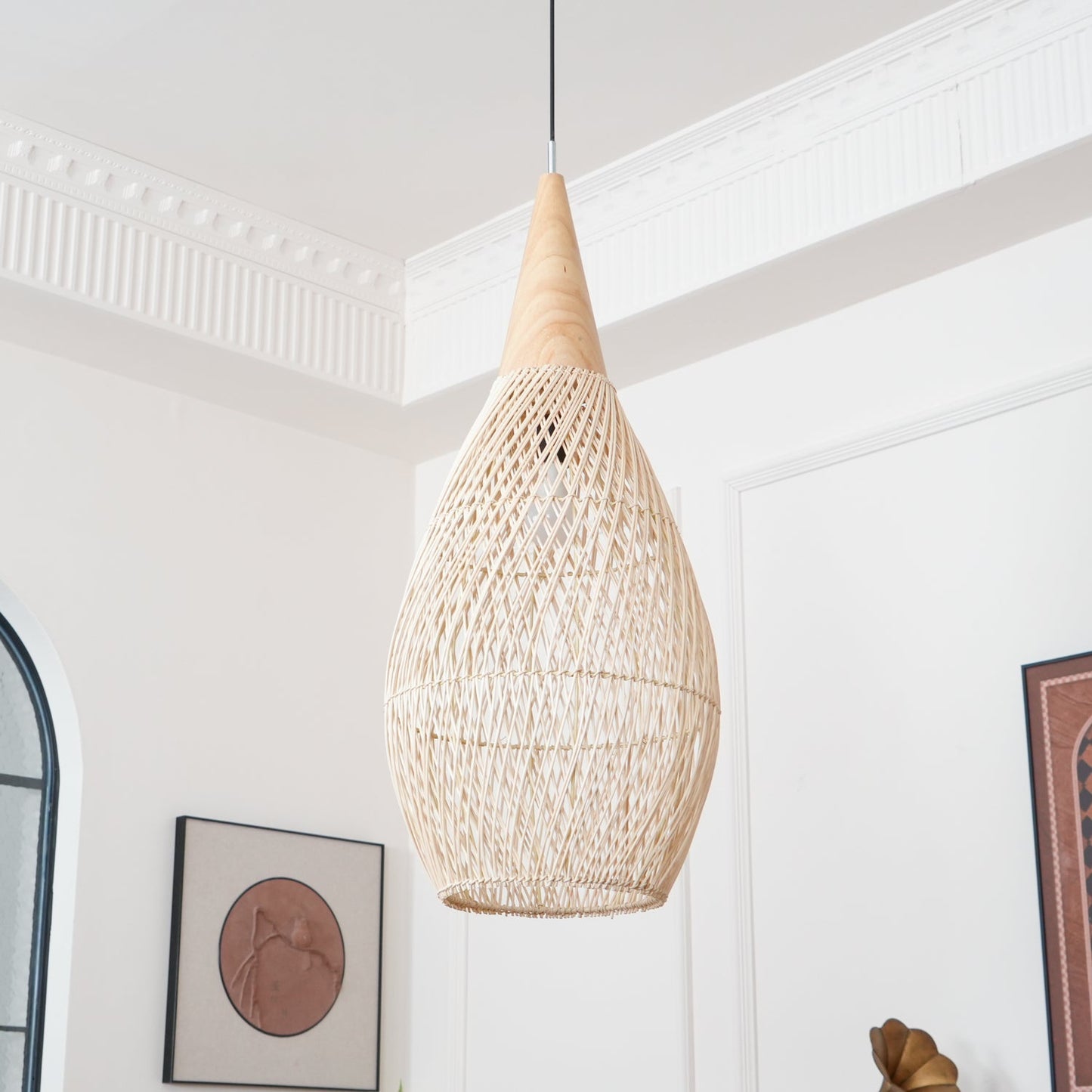 Braided Rattan Pendant Lamp