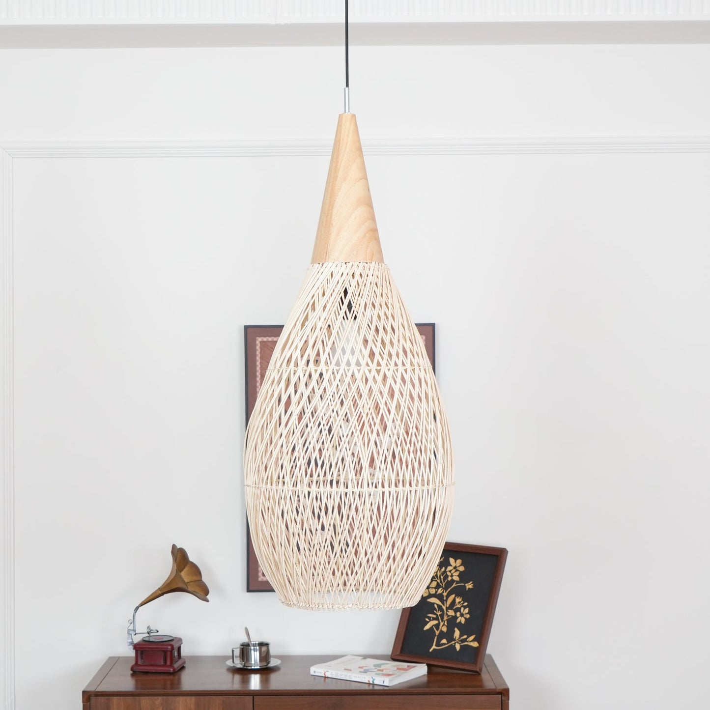 Braided Rattan Pendant Lamp