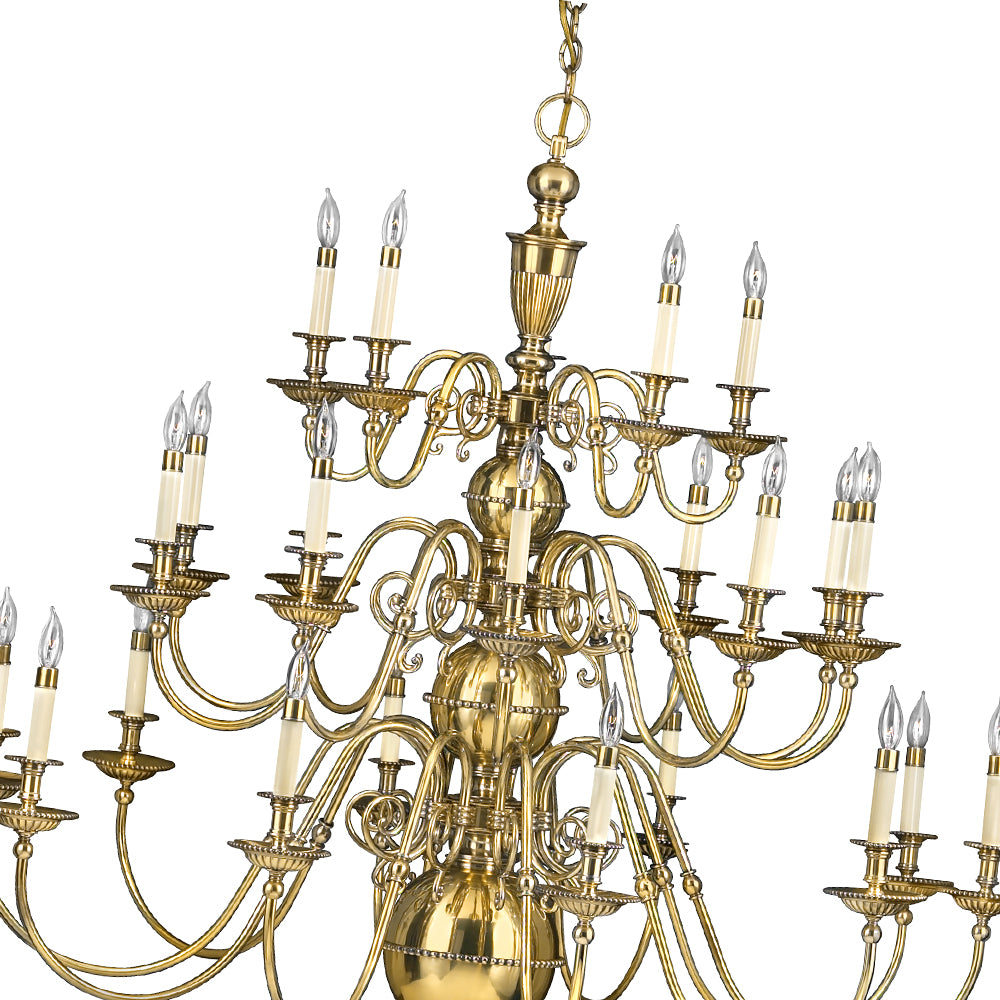 Classic Colonial Solid Brass Chandelier