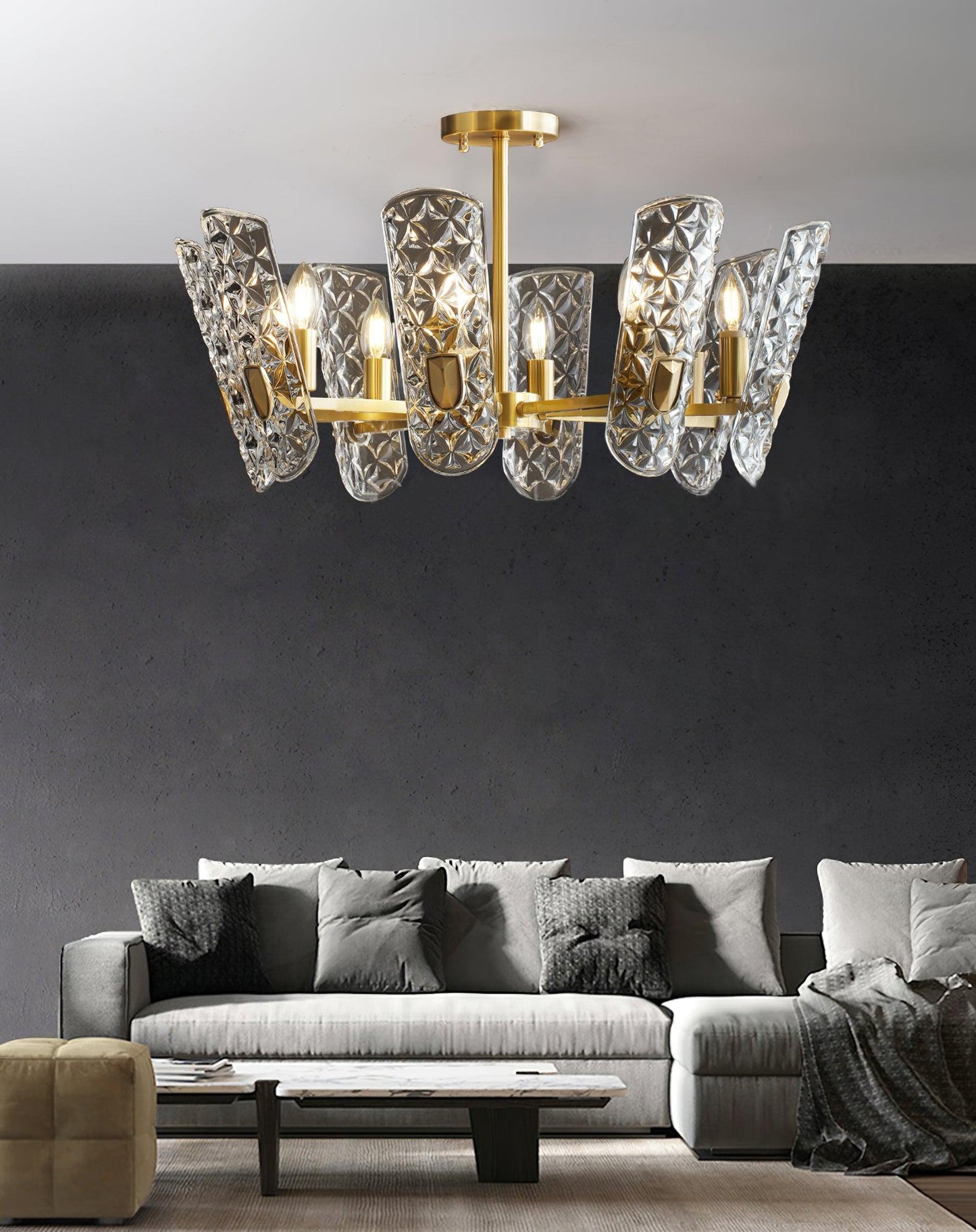 Brass Central Chandelier