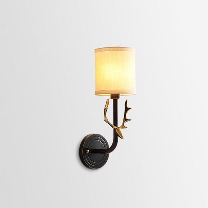 Brass Deer Head Wall Light