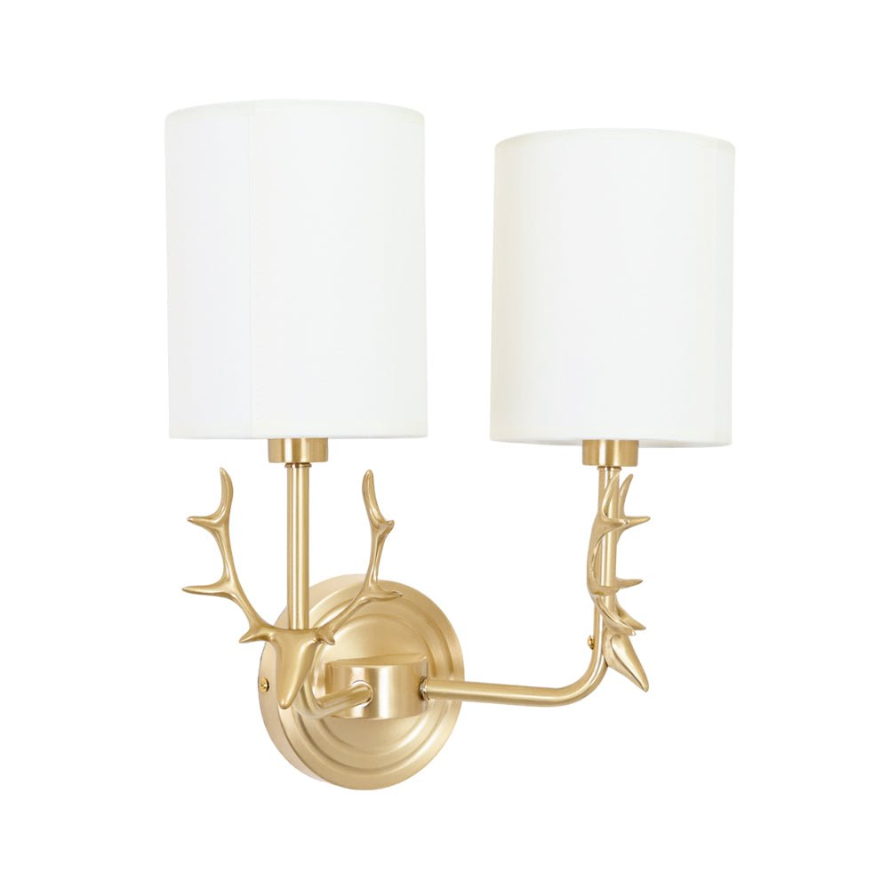 Brass Deer Head Wall Light