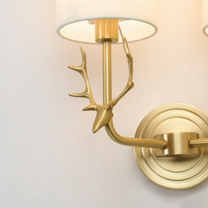 Brass Deer Head Wall Light