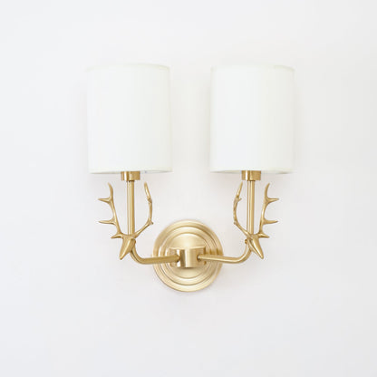 Brass Deer Head Wall Light