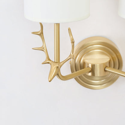 Brass Deer Head Wall Light