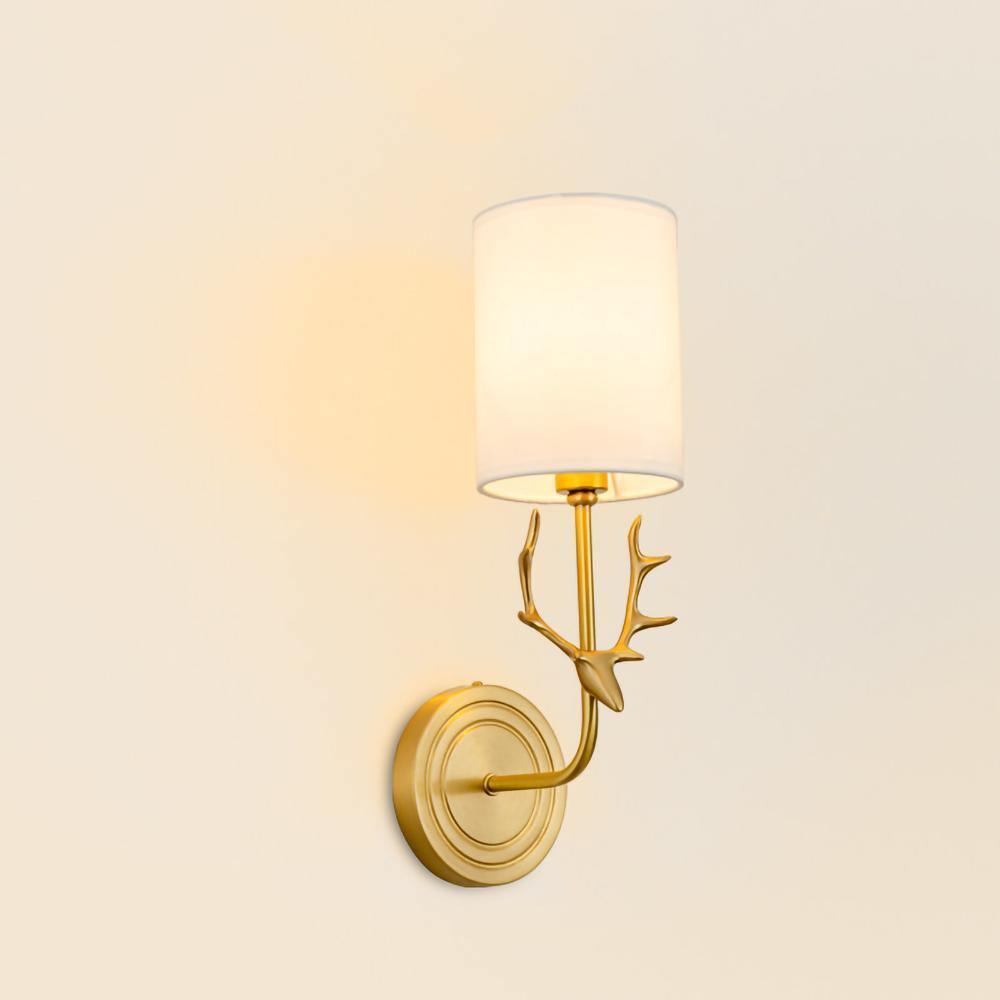 Brass Deer Head Wall Light