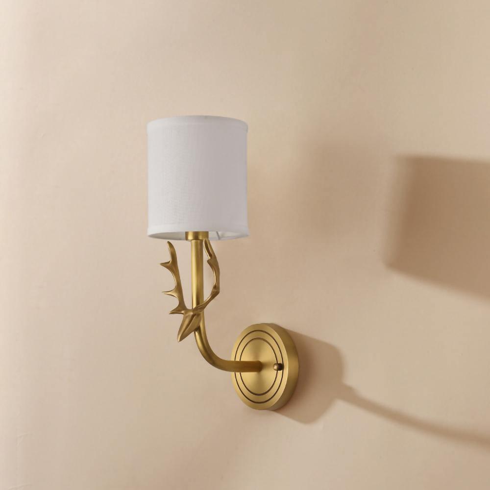 Brass Deer Head Wall Light