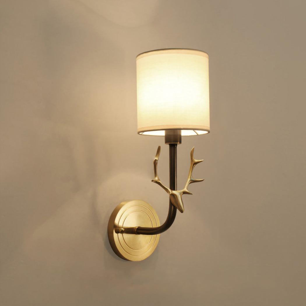 Brass Deer Head Wall Light