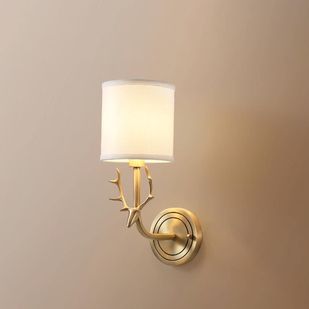 Brass Deer Head Wall Light