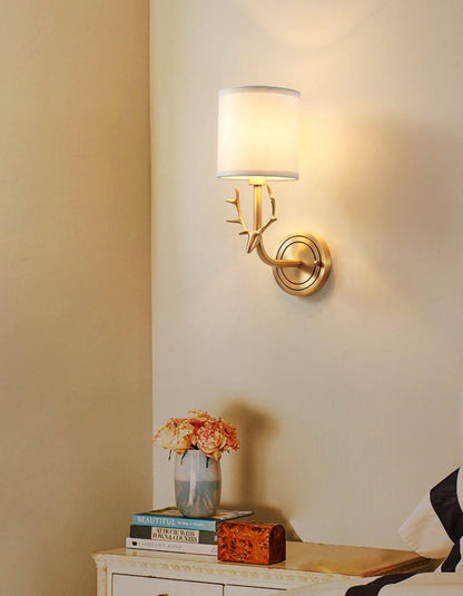 Brass Deer Head Wall Light