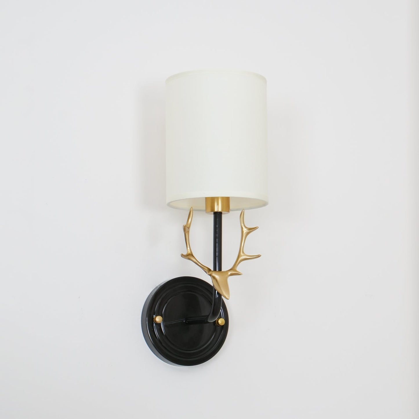 Brass Deer Head Wall Light