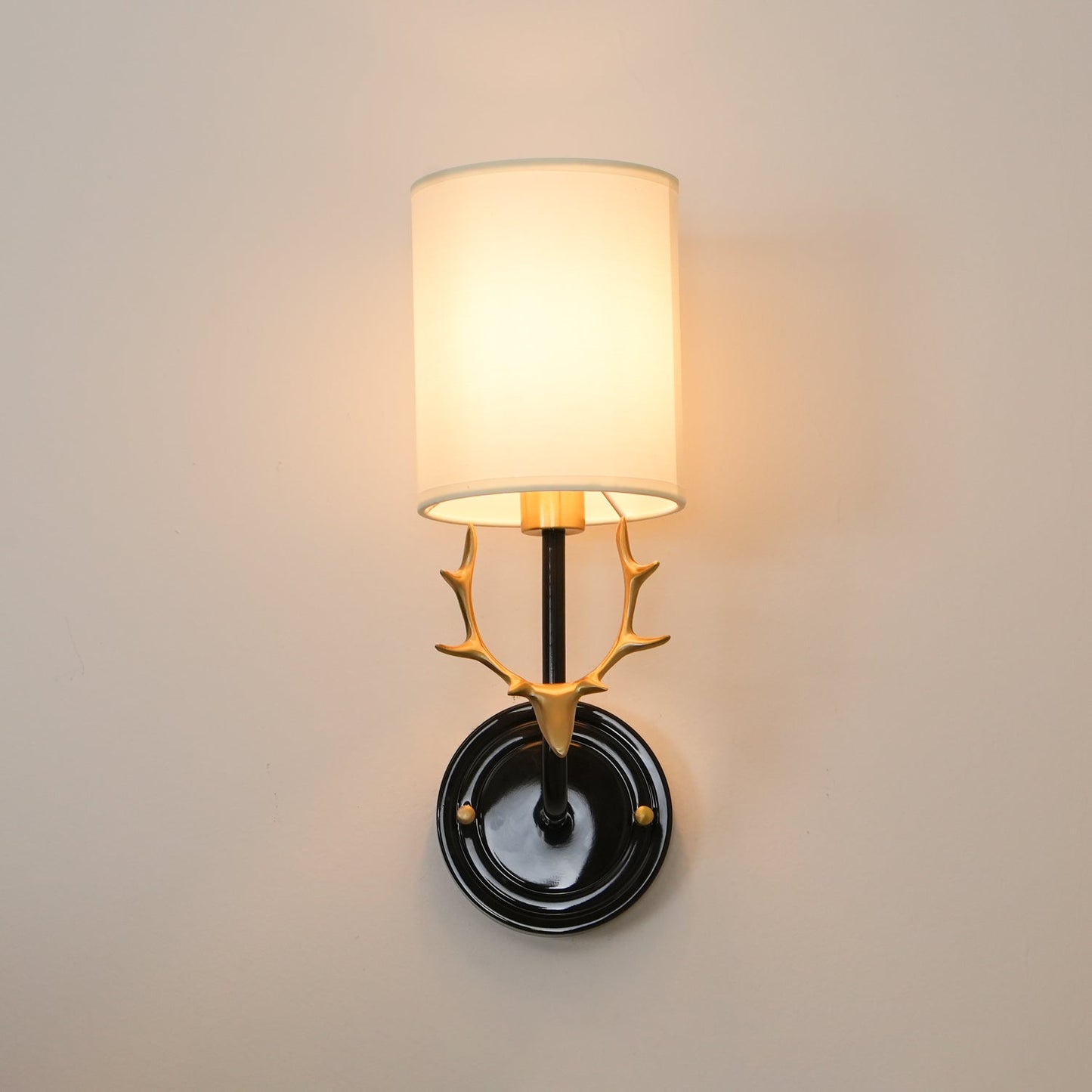 Brass Deer Head Wall Light