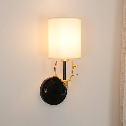 Brass Deer Head Wall Light