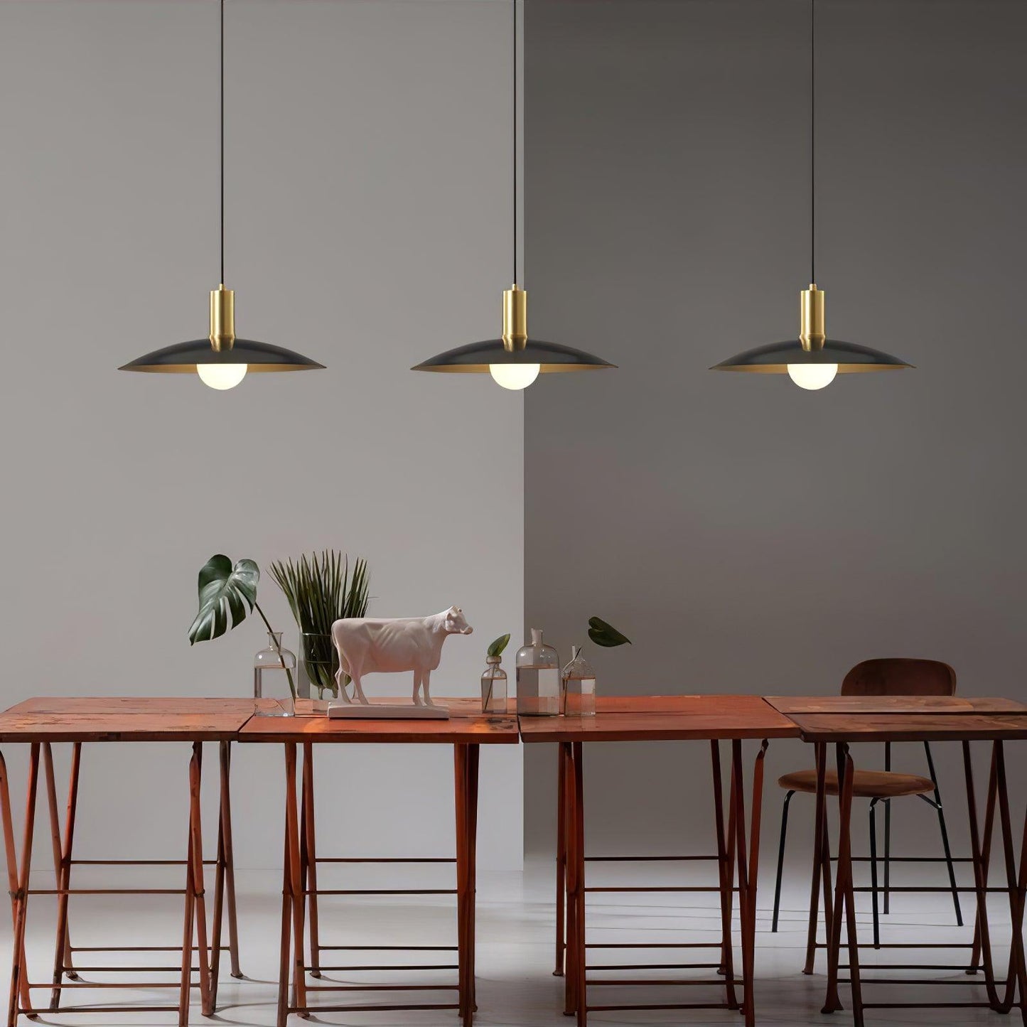 Brass Flared Pendant Lamp