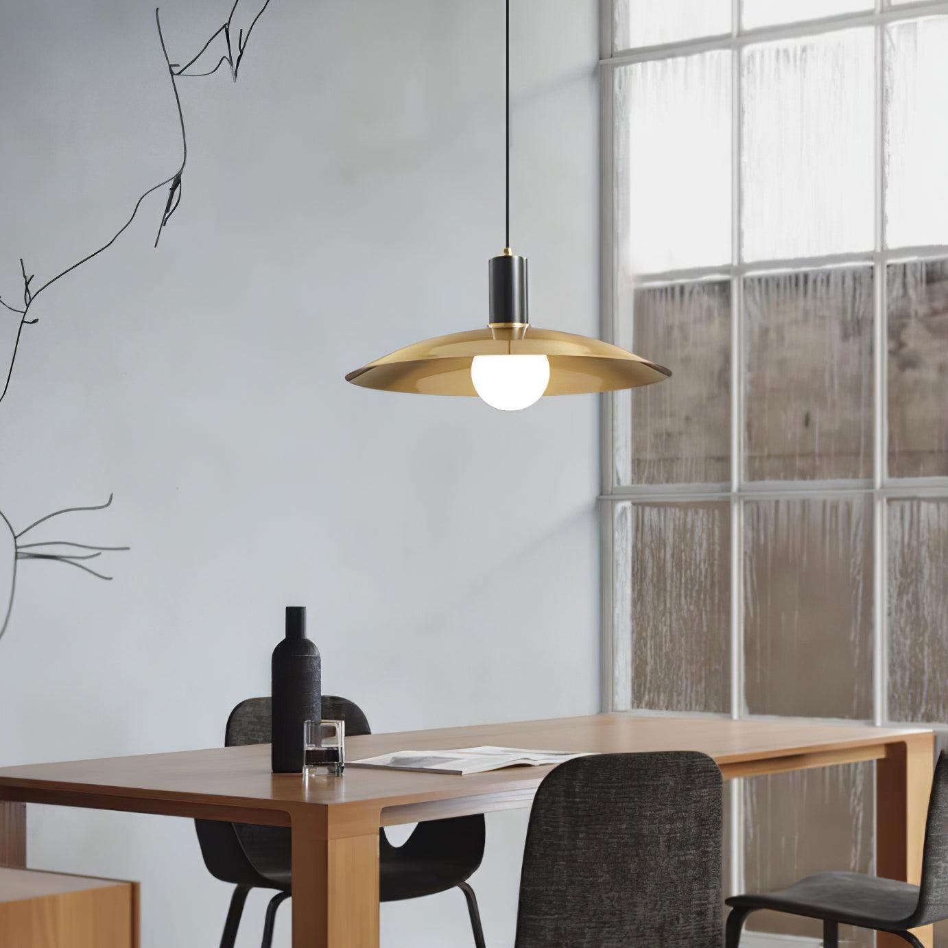 Brass Flared Pendant Lamp