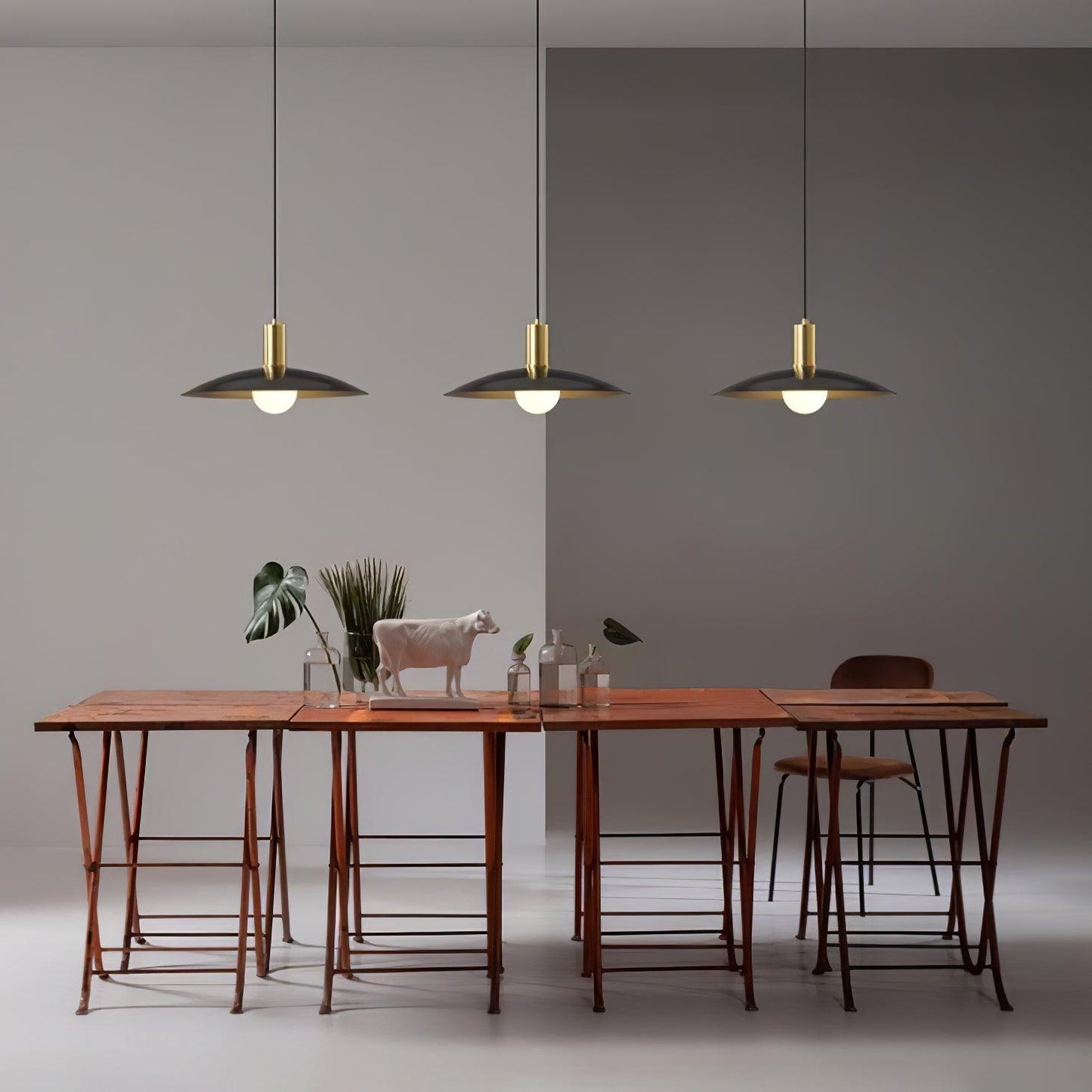 Brass Flared Pendant Lamp