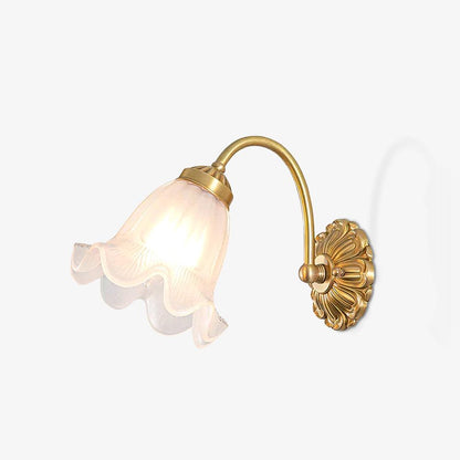 Brass Floral Glass Sconce