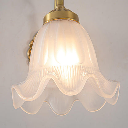 Brass Floral Glass Sconce