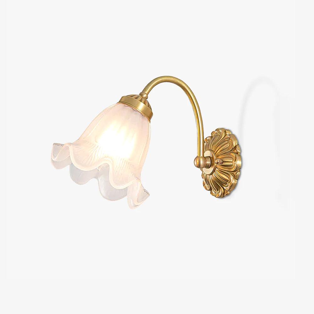 Brass Floral Glass Sconce