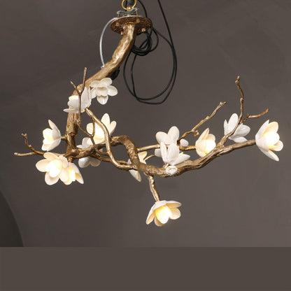 Brass Flower Branch Chandelier