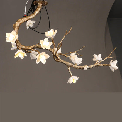 Brass Flower Branch Chandelier