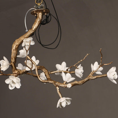 Brass Flower Branch Chandelier