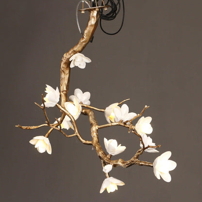 Brass Flower Branch Chandelier