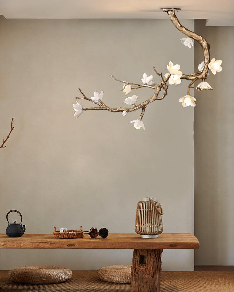 Brass Flower Branch Chandelier