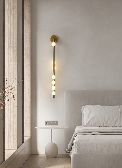 Brass Glass Tube Plug-in Wall Lamp