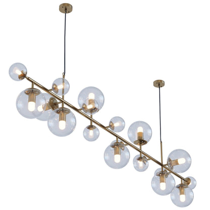 Brass Glass Globe Chandelier