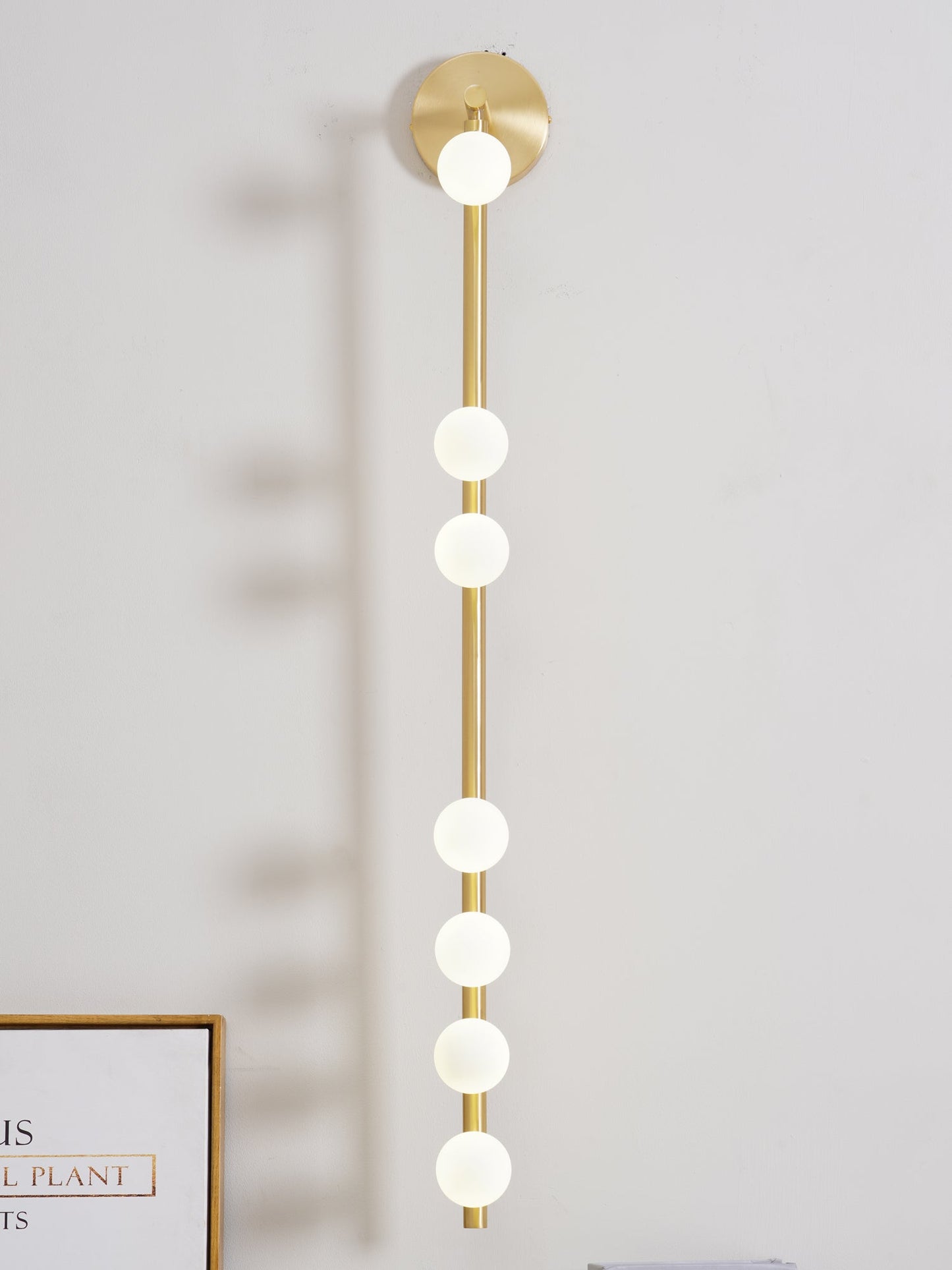 Brass Glass Tube Plug-in Wall Lamp