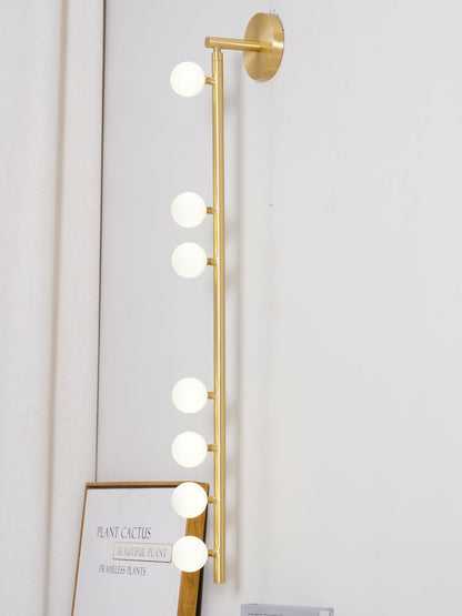 Brass Glass Tube Plug-in Wall Lamp