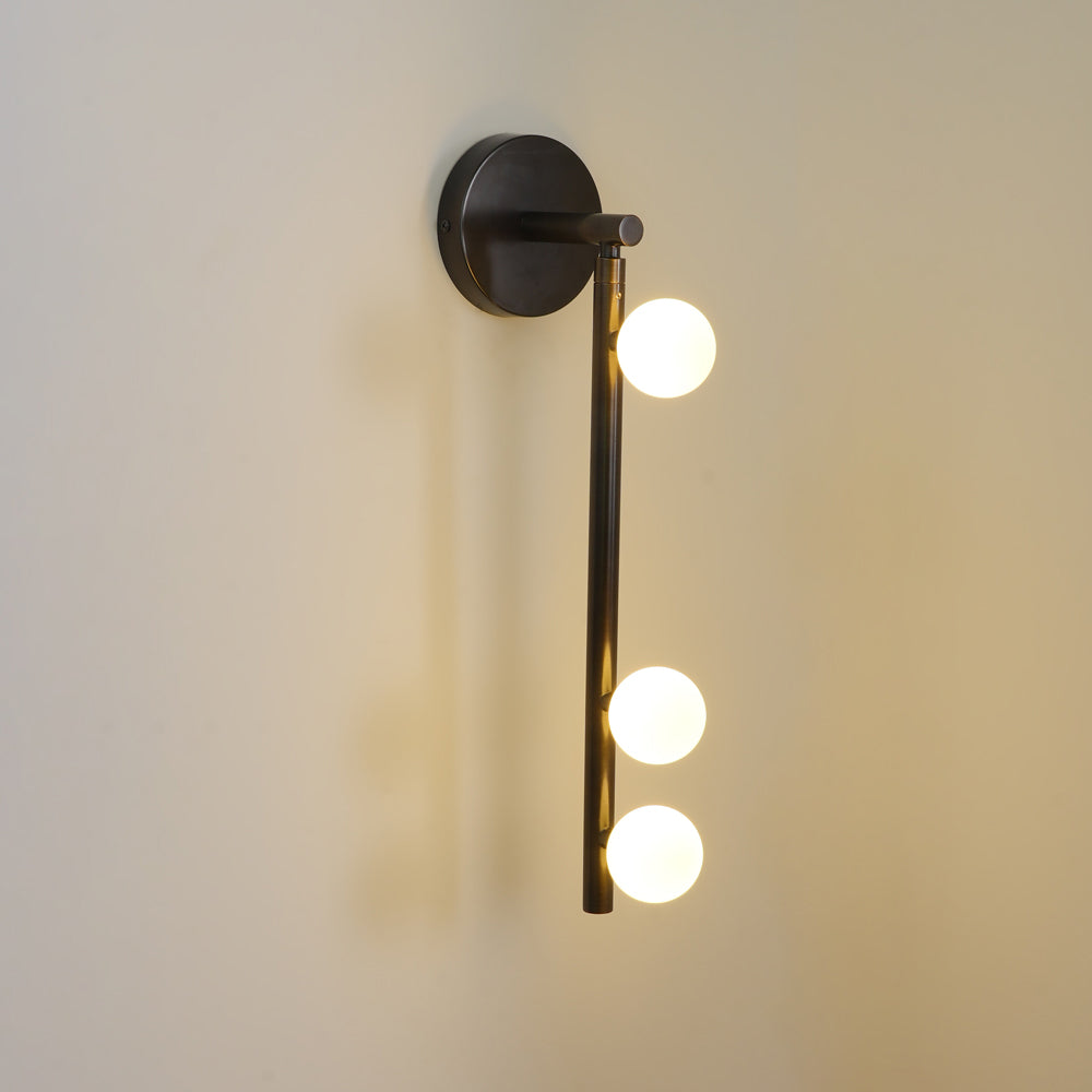 Brass Glass Tube Plug-in Wall Lamp